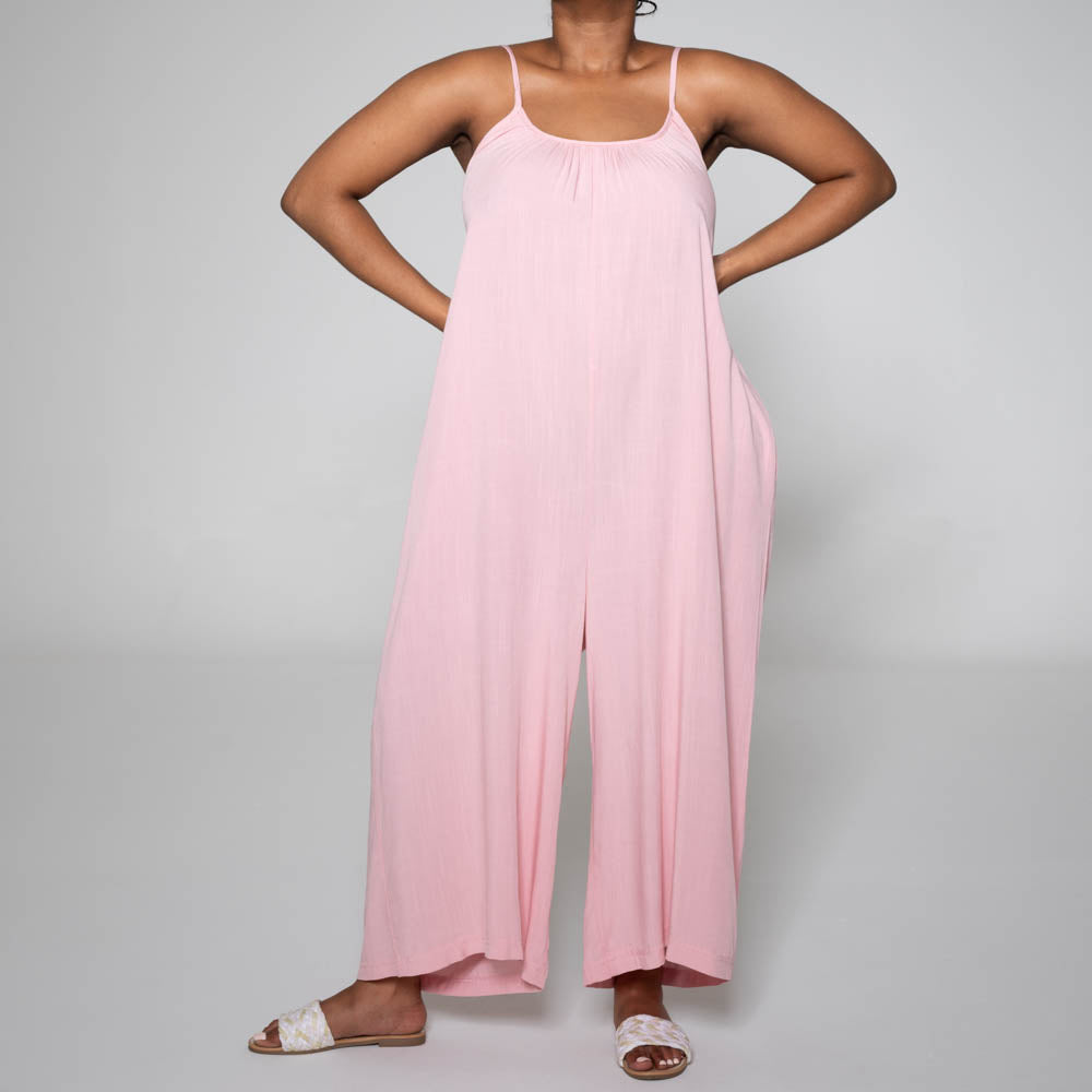 Strappy Viscose Blush Jumpsuit