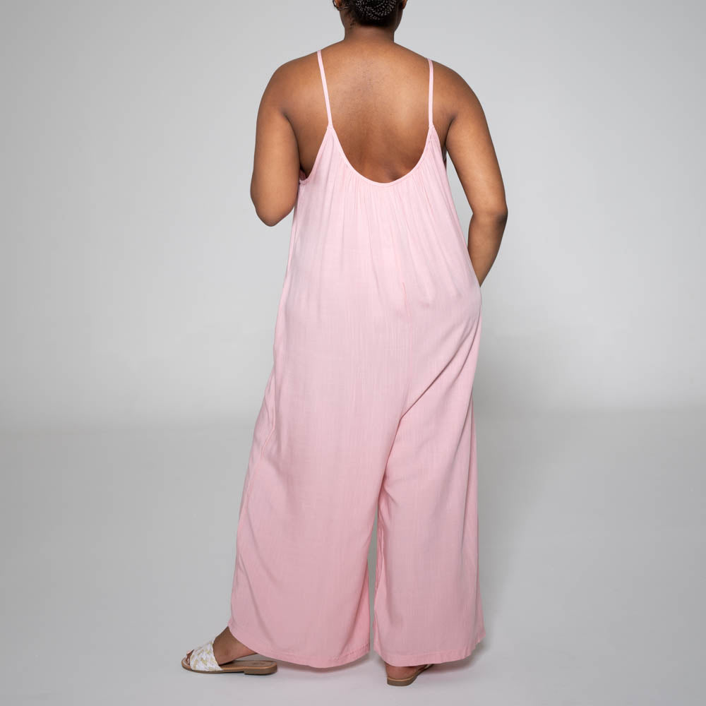 Strappy Viscose Blush Jumpsuit