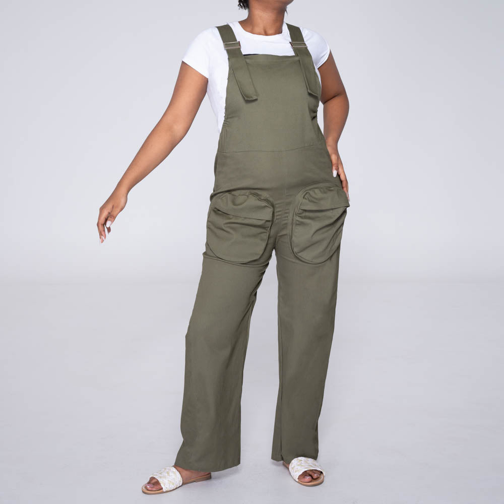 Olive Peach Finish Pocket Edit Jumpsuit