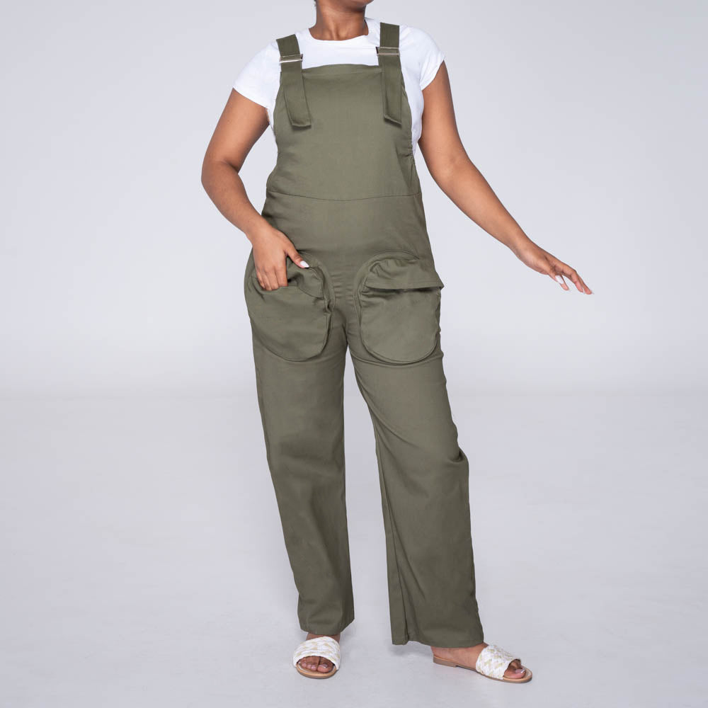 Olive Peach Finish Pocket Edit Jumpsuit