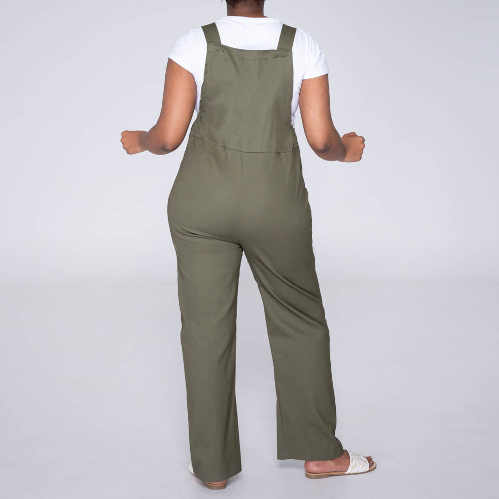 Olive Peach Finish Pocket Edit Jumpsuit