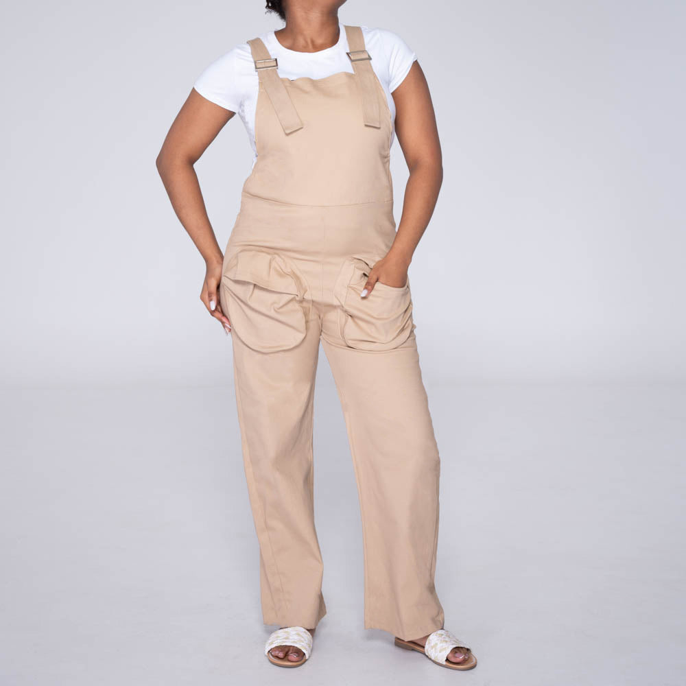 Stone Peach Finish Pocket Edit Jumpsuit