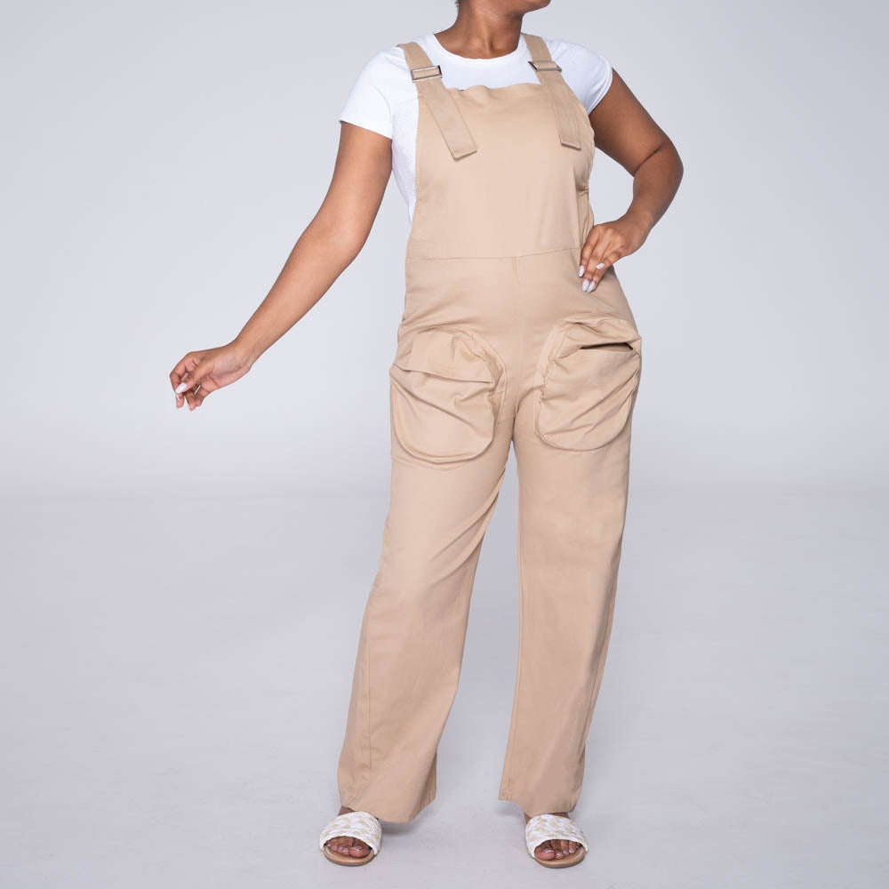 Stone Peach Finish Pocket Edit Jumpsuit