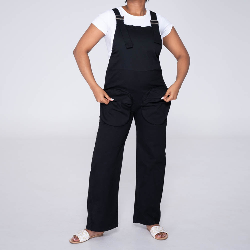 Black Peach Finish Pocket Edit Jumpsuit