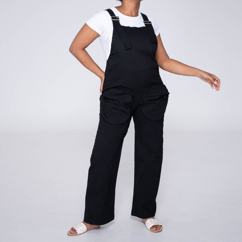 Black Peach Finish Pocket Edit Jumpsuit