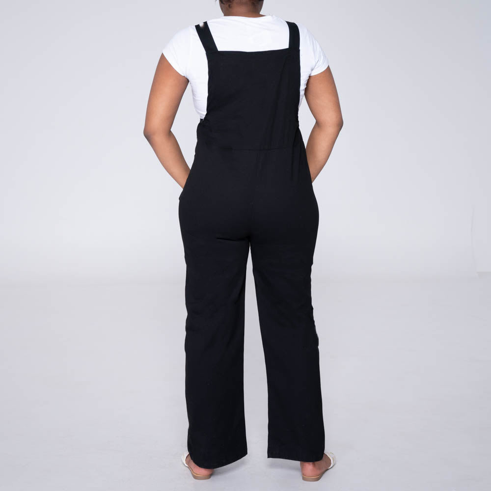 Black Peach Finish Pocket Edit Jumpsuit