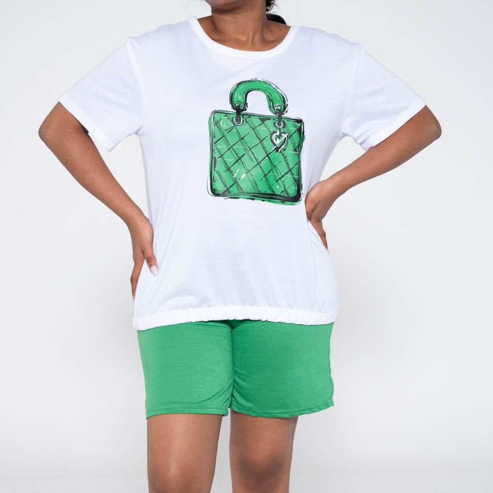 Apple  Ladies Top And Shorts Set