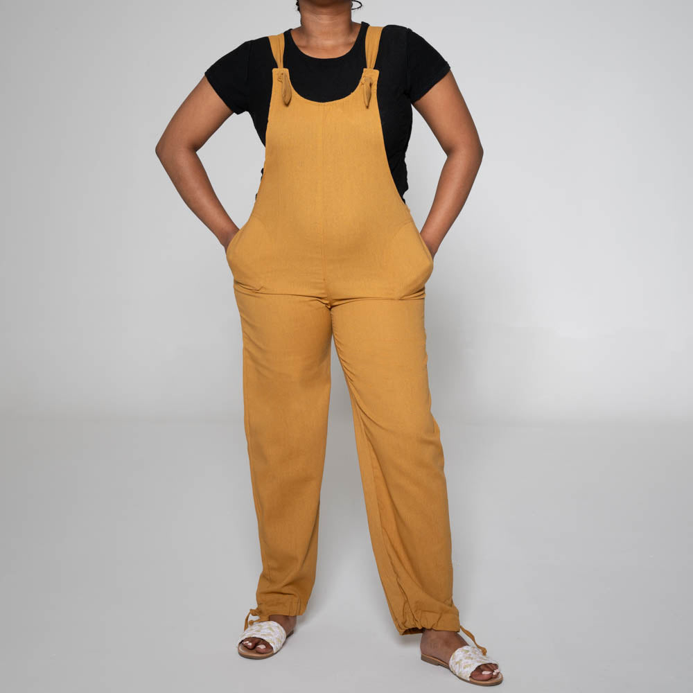 Camel Linen Jumpsuit