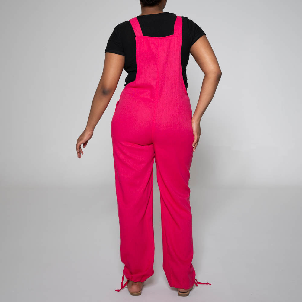 Cerise Linen Jumpsuit