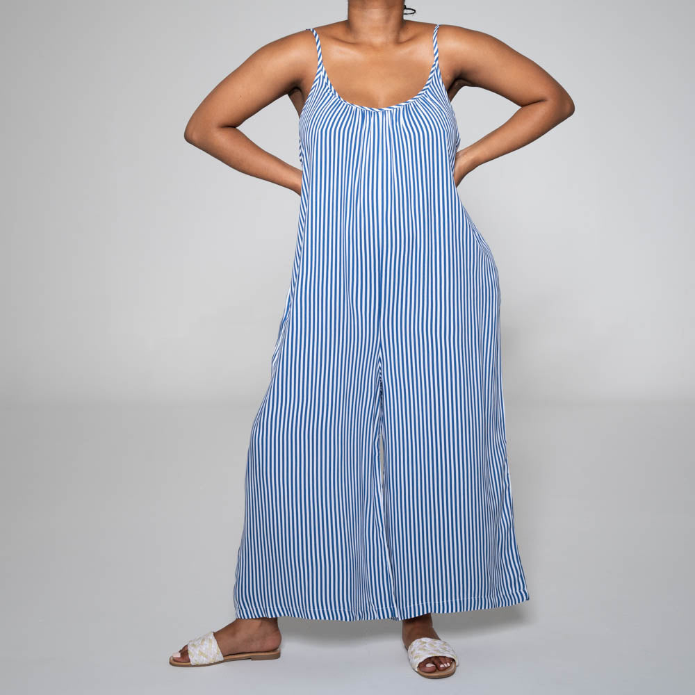 Striped Viscose Jumpsuit