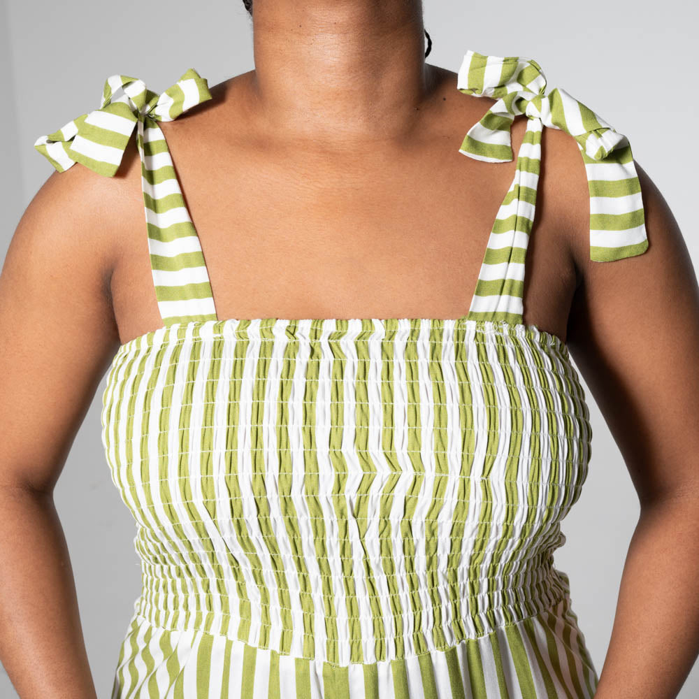 Chartreuse Striped Jumpsuit