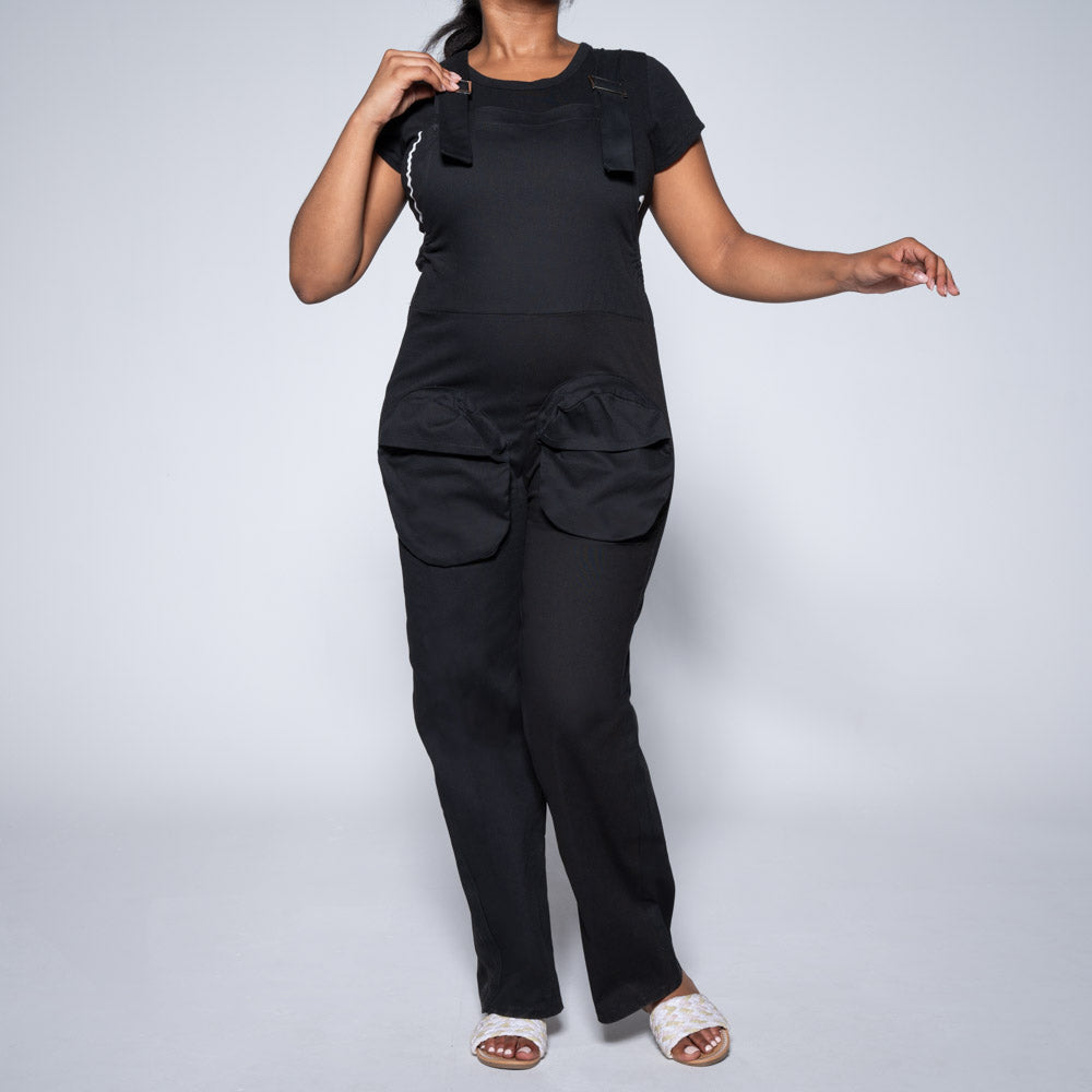 Black Peach Twill Jumpsuit