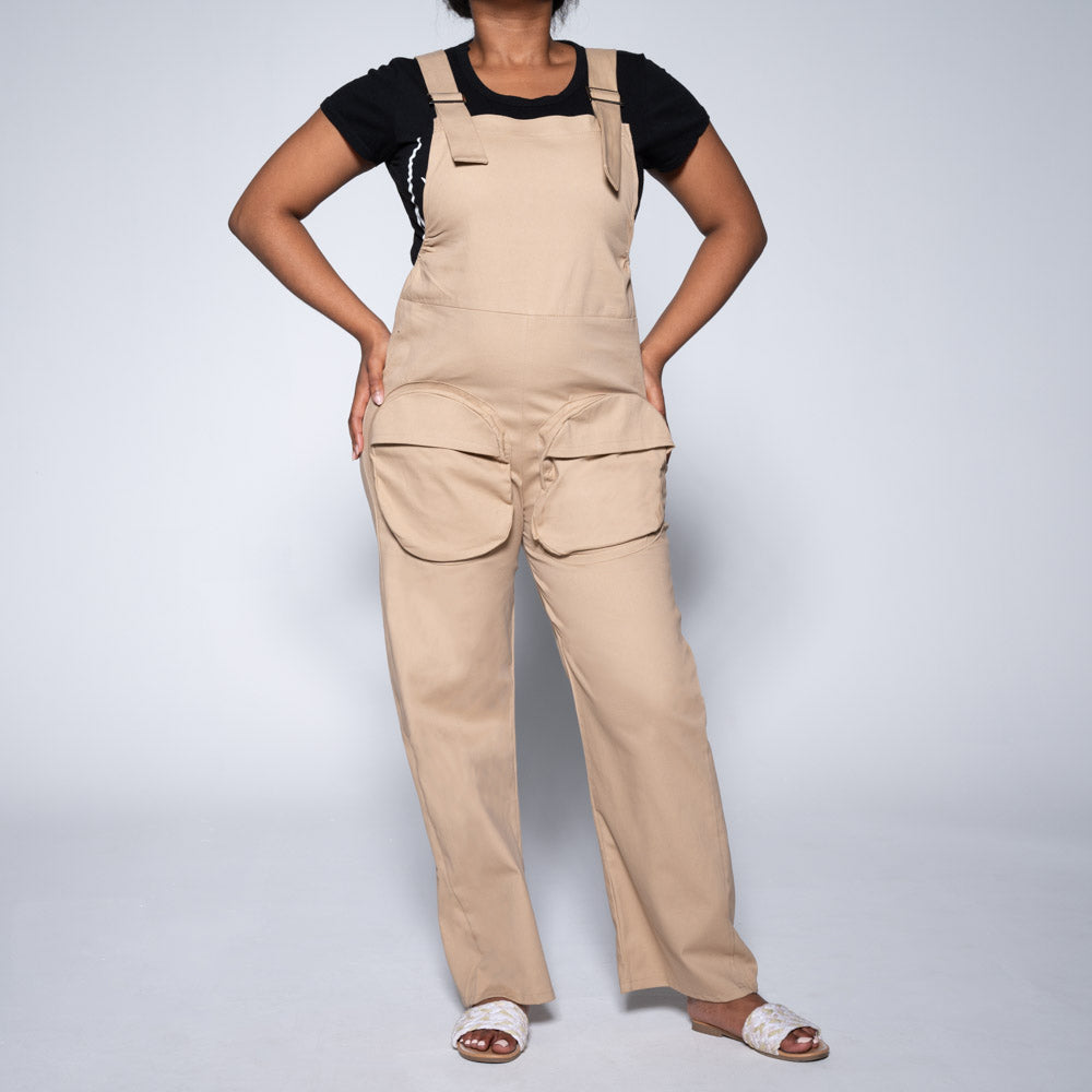 Stone Peach Twill Jumpsuit