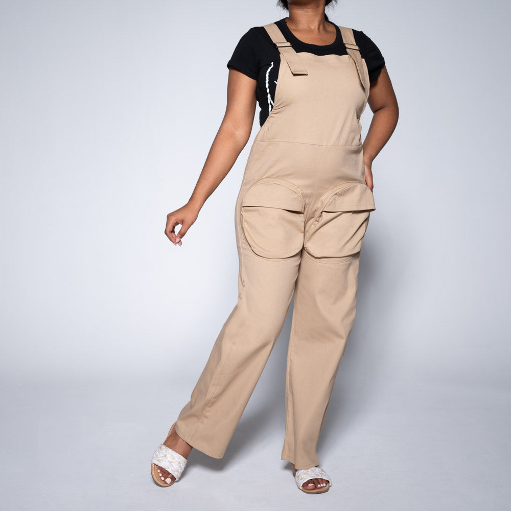 Stone Peach Twill Jumpsuit