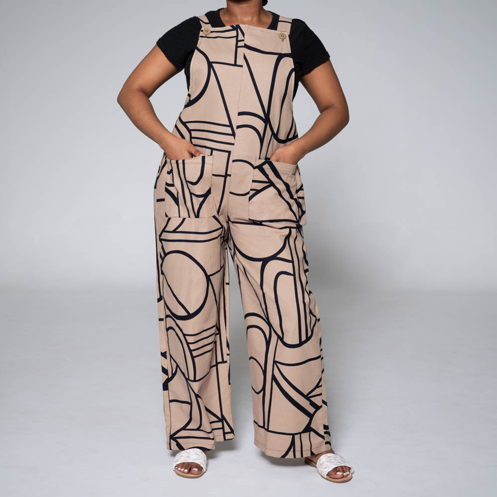 Printed Linen Jumpsuit