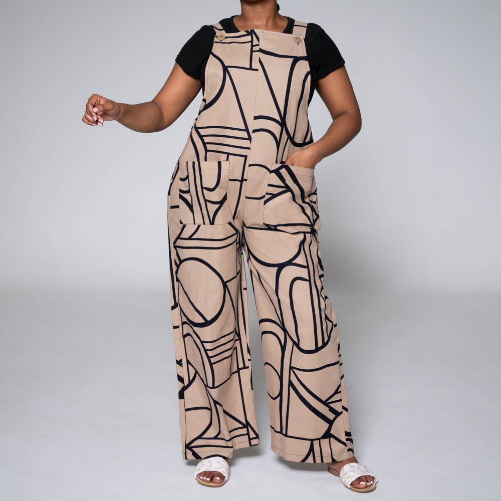 Printed Linen Jumpsuit