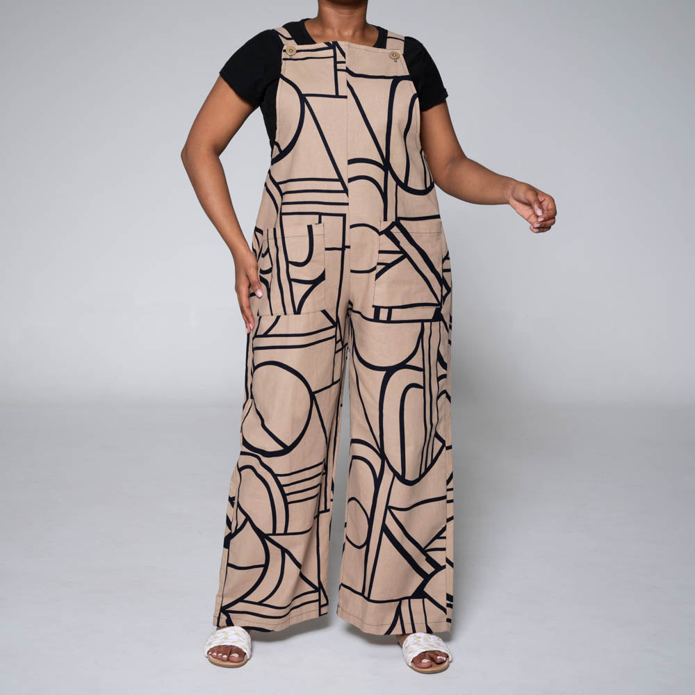 Printed Linen Jumpsuit