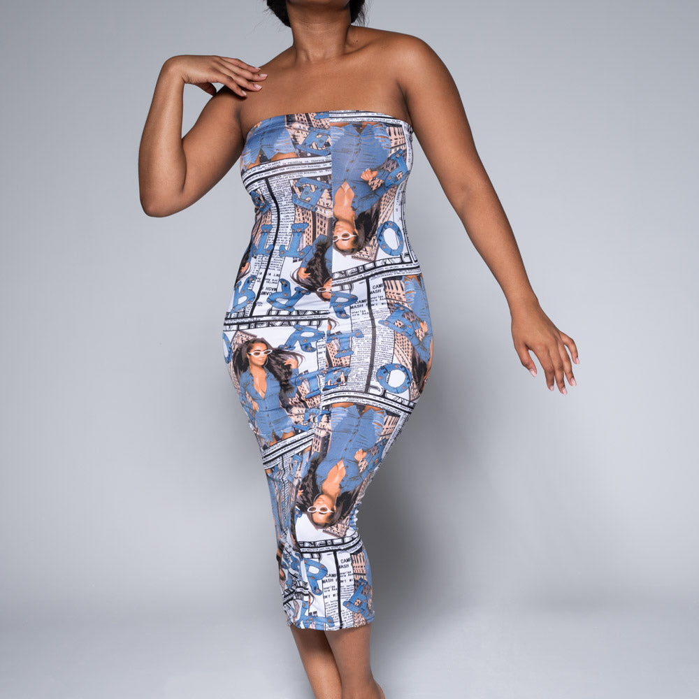 Printed Boobtube Dress