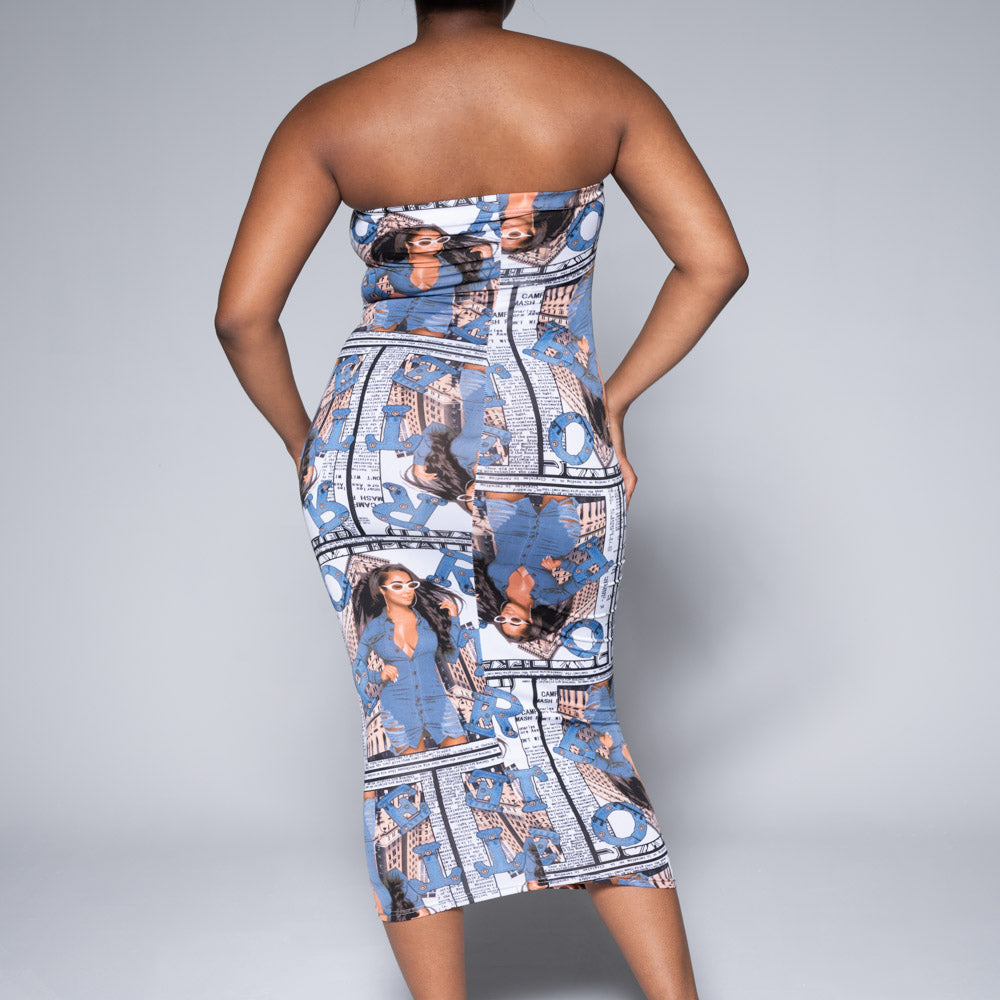 Printed Boobtube Dress