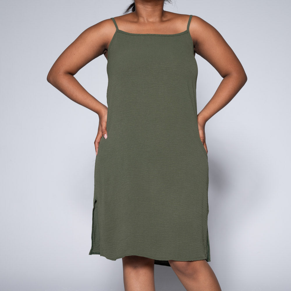 Olive Strappy Dress