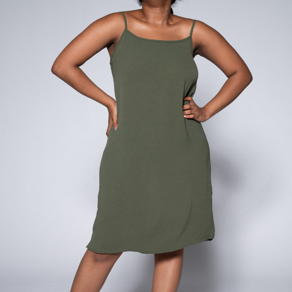 Olive Strappy Dress