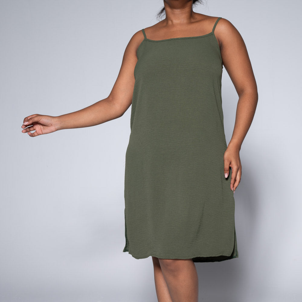 Olive Strappy Dress