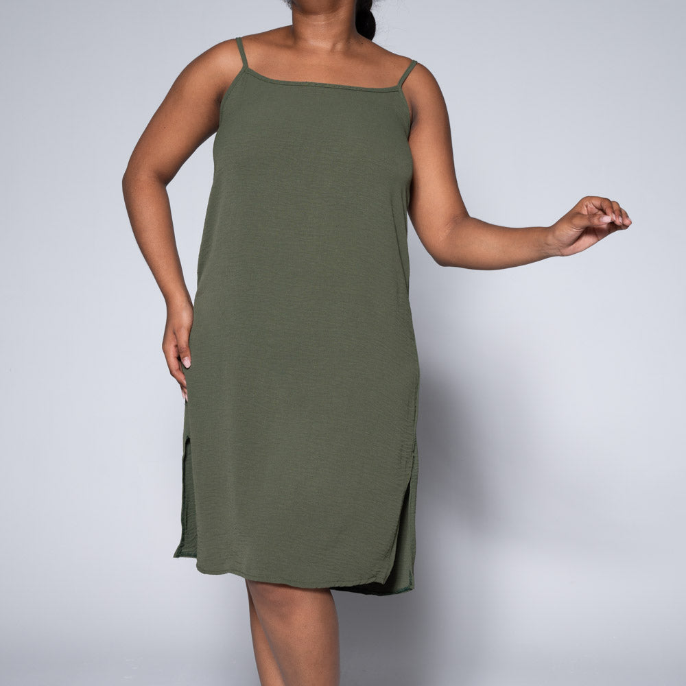 Olive Strappy Dress