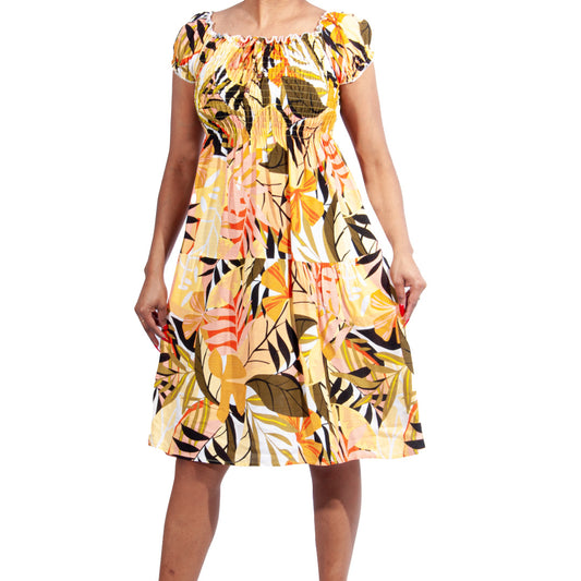 Printed Tiered Viscose Smocking Dress