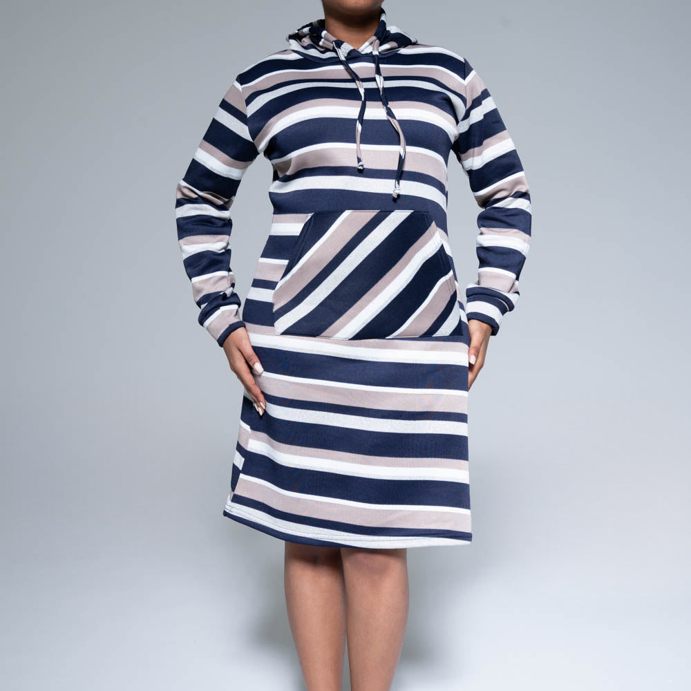 Striped Hooded Dress