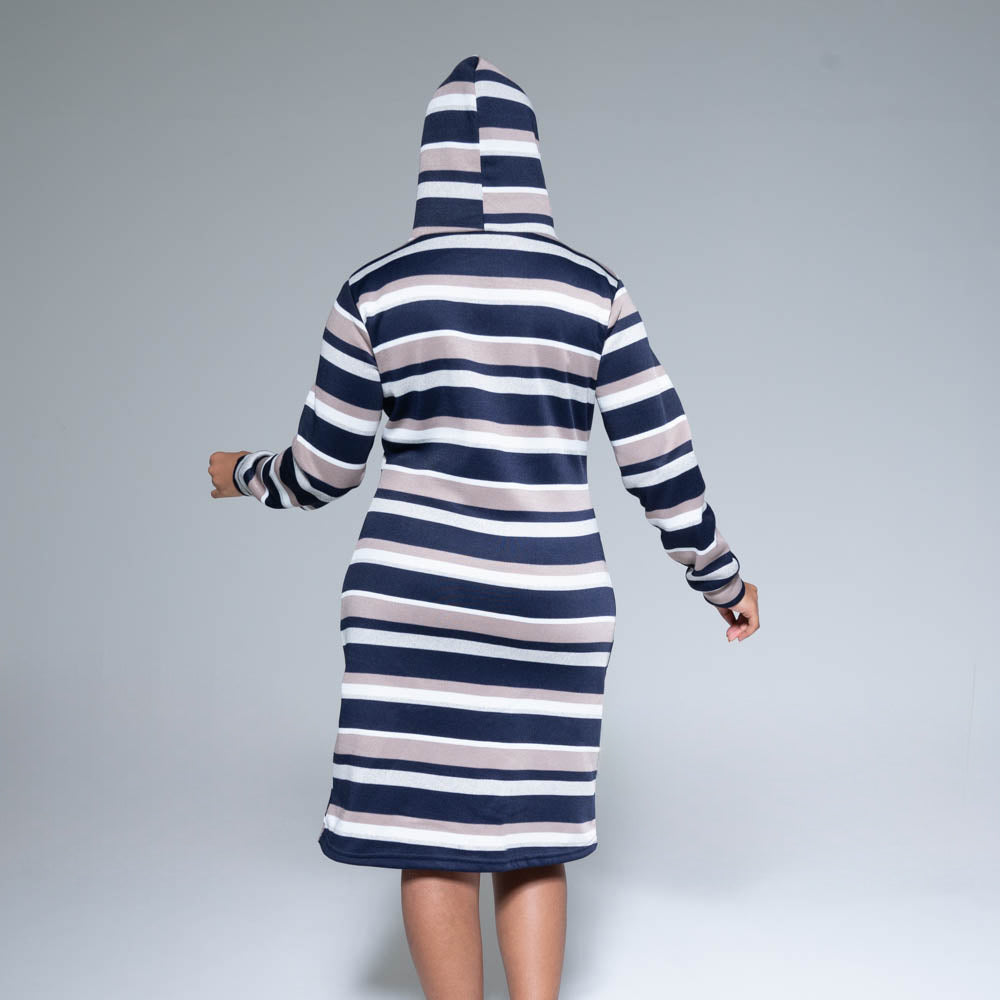 Striped Hooded Dress