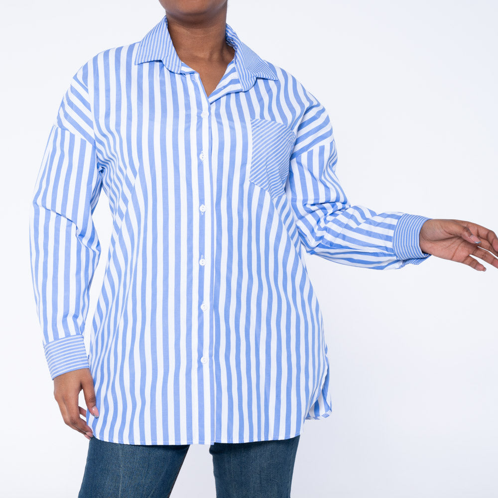 Long Sleeve Cotton Striped Shirt