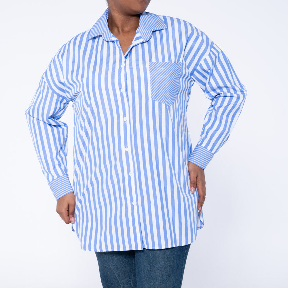 Long Sleeve Cotton Striped Shirt