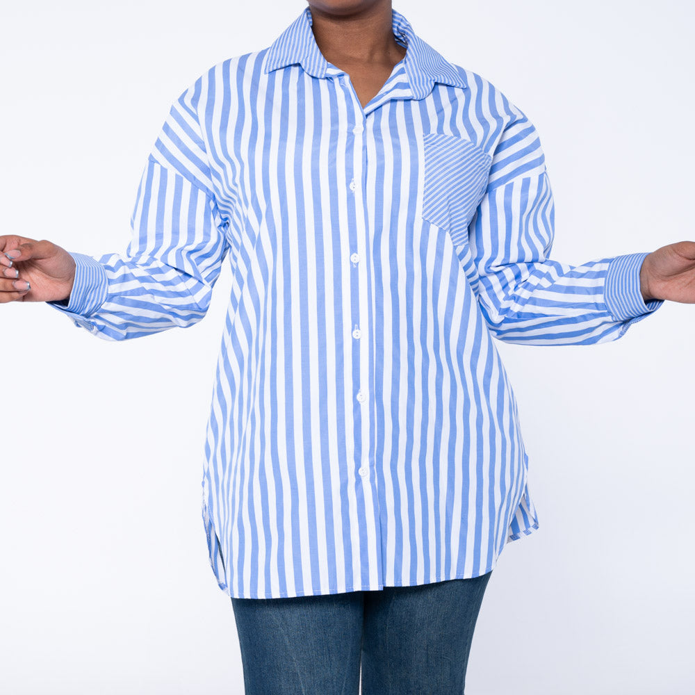 Long Sleeve Cotton Striped Shirt