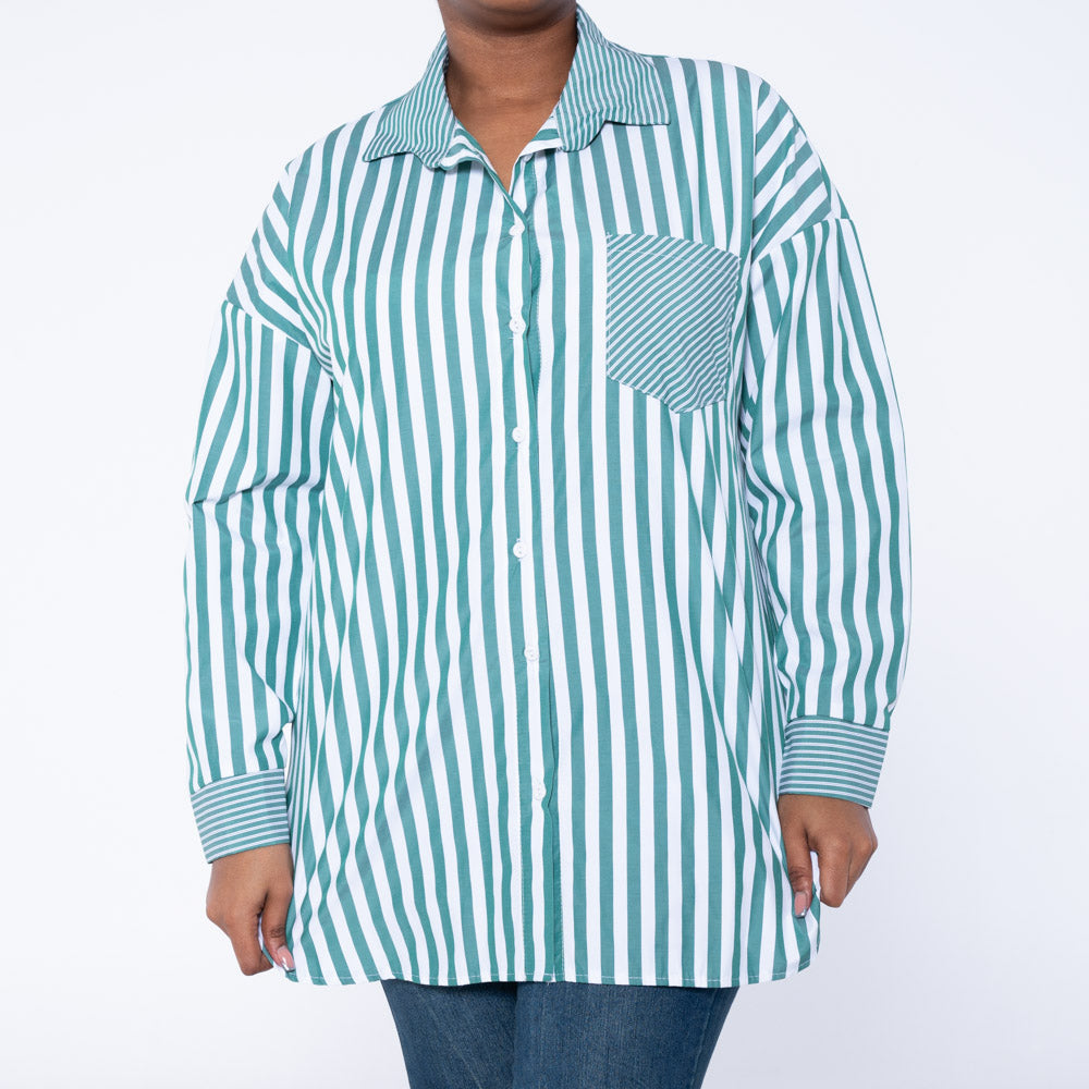 Long Sleeve Cotton Striped Shirt