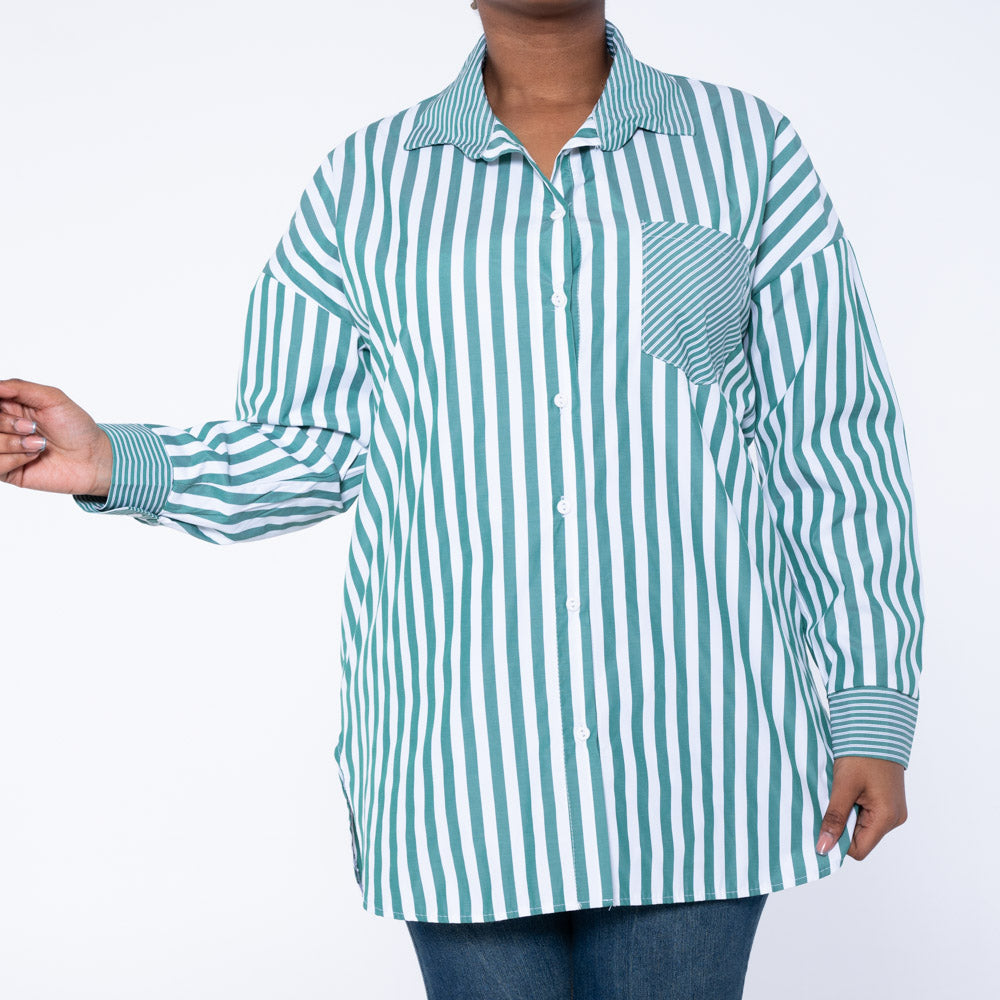 Long Sleeve Cotton Striped Shirt