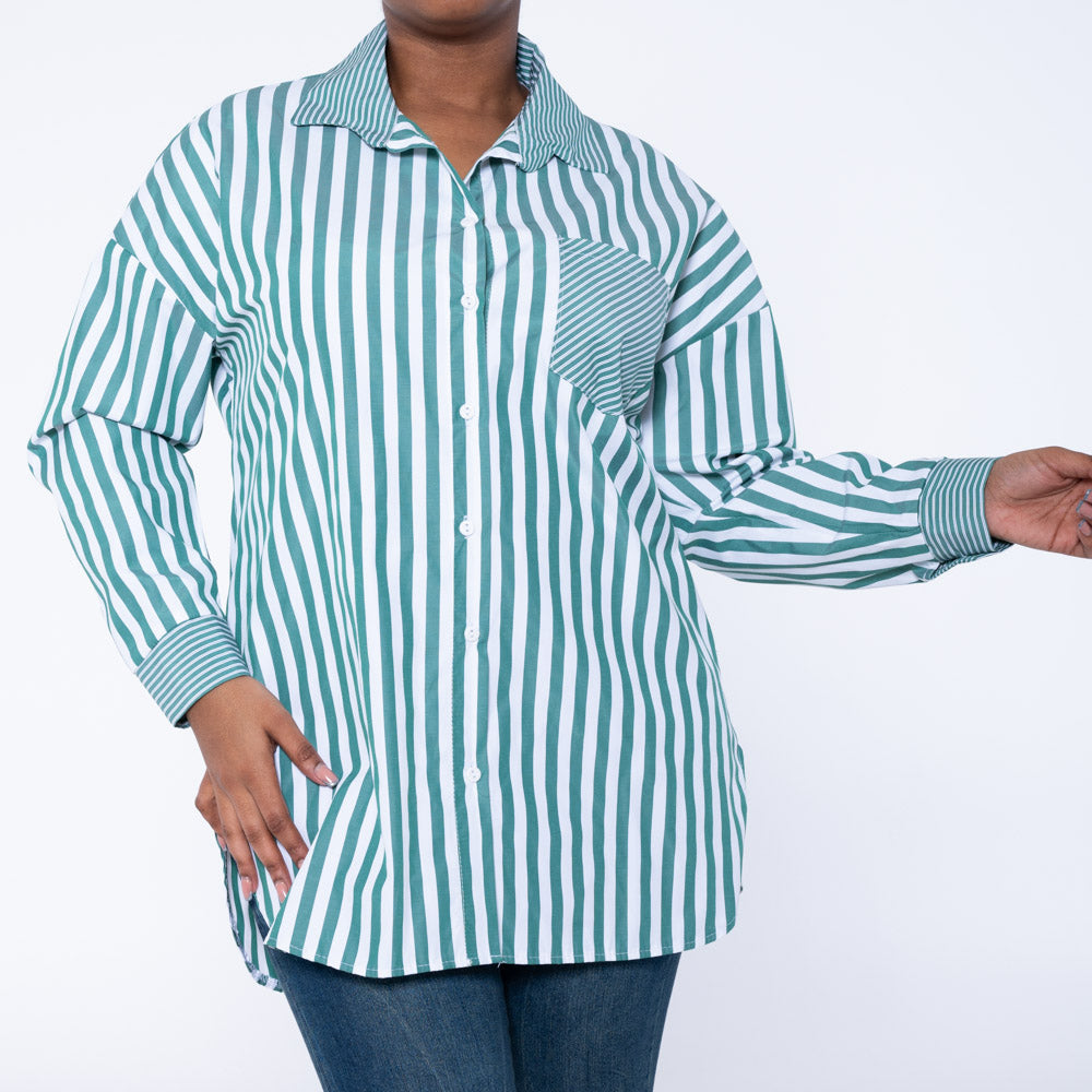 Long Sleeve Cotton Striped Shirt