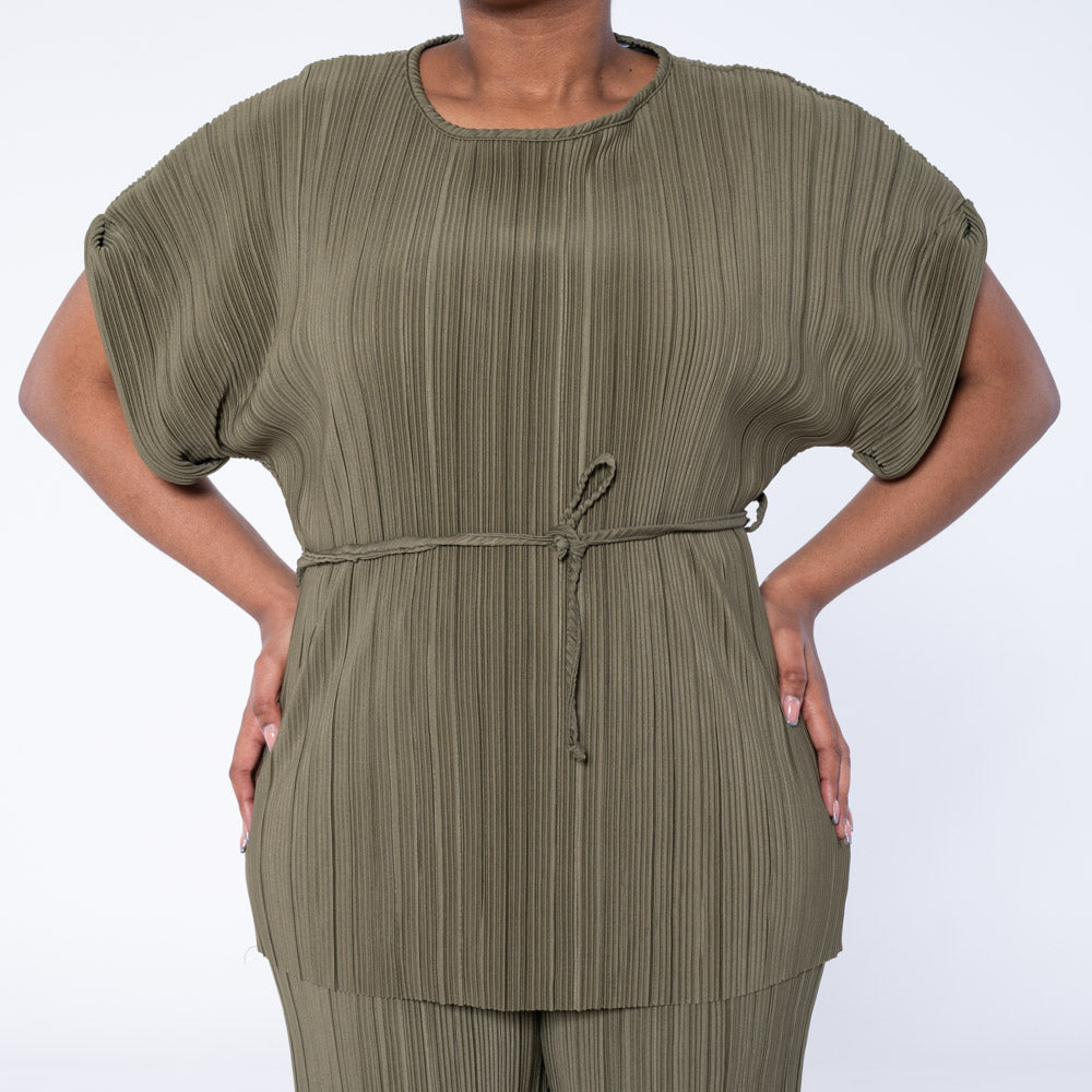 Olive Bodre Short Sleeve Top