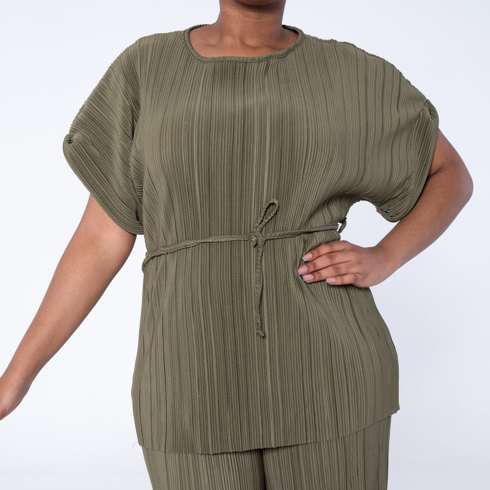 Olive Bodre Short Sleeve Top