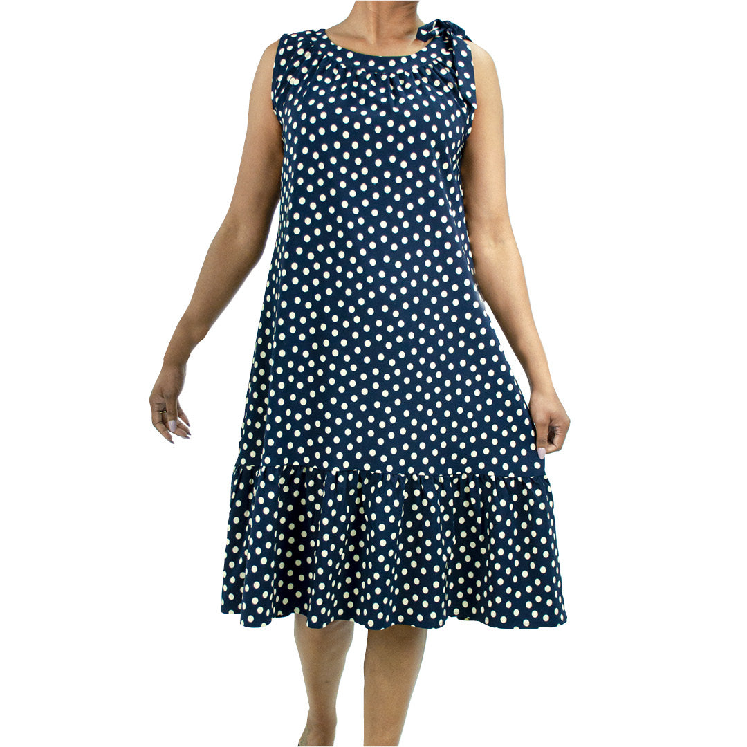 Navy/Stone Polka Dot Tunic