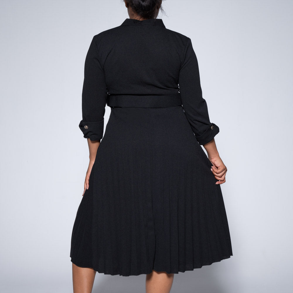 Black Pleated Dress