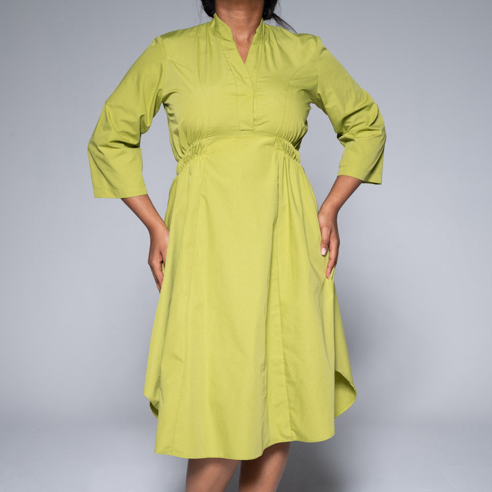 Chartreuse Poplin Tunic