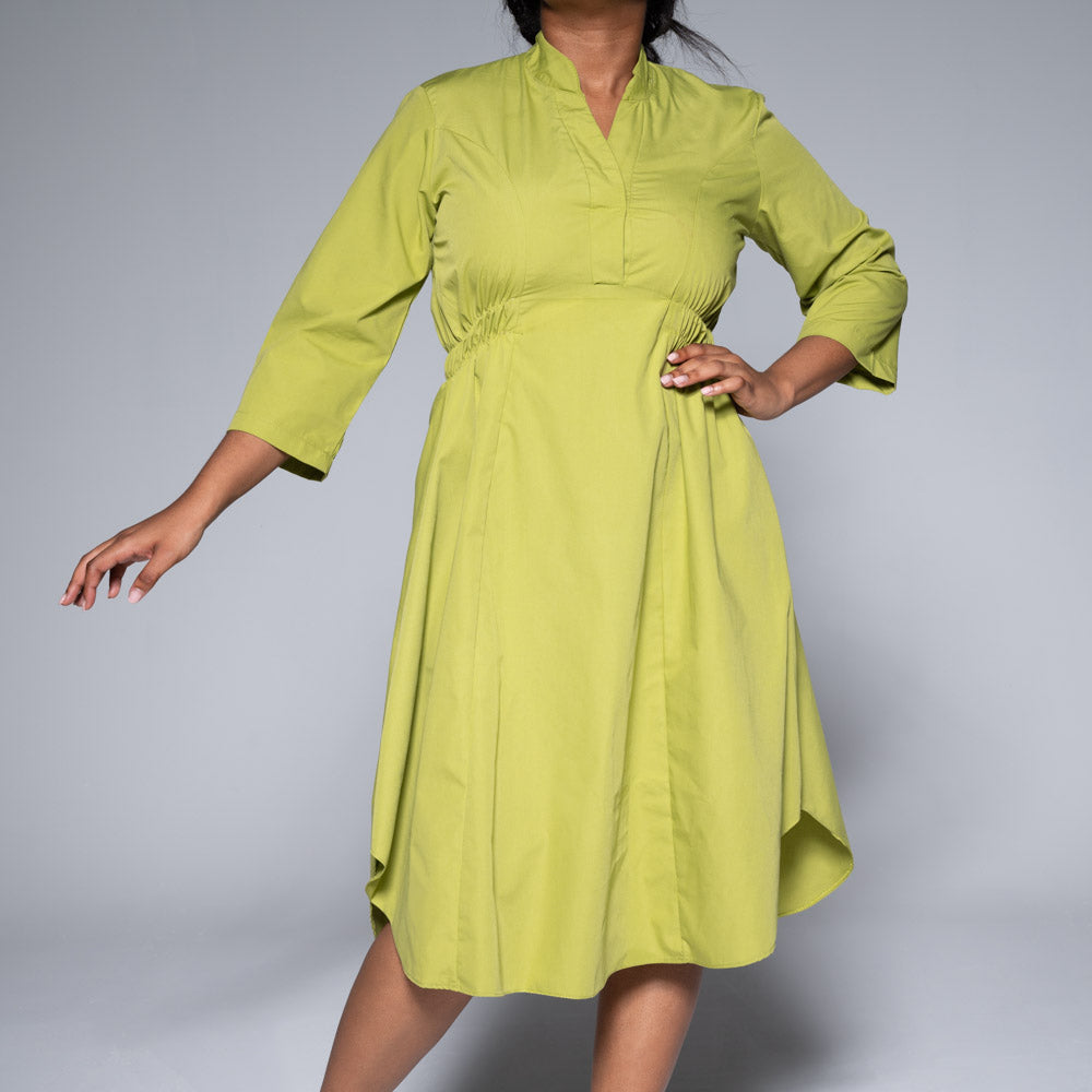 Chartreuse Poplin Tunic