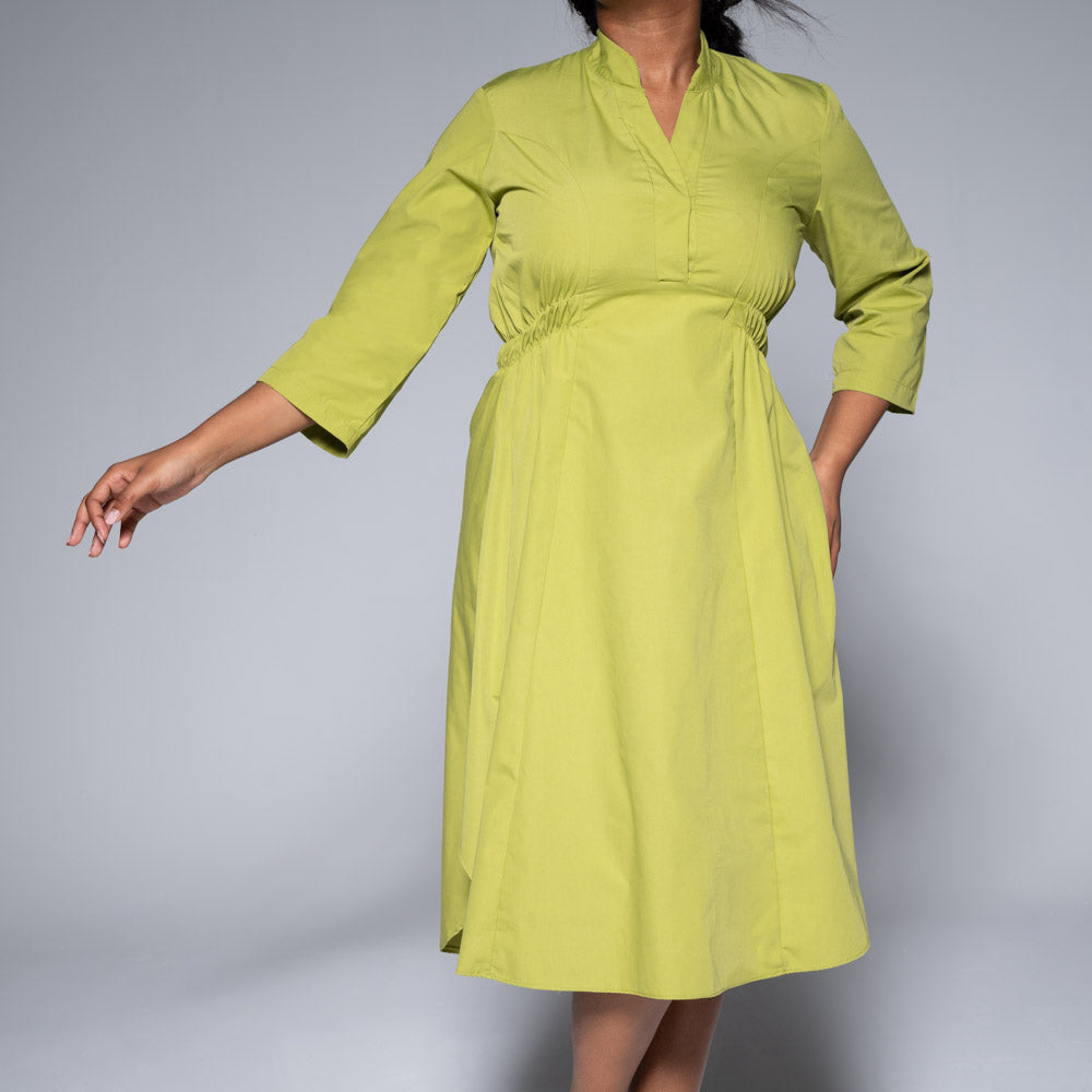 Chartreuse Poplin Tunic