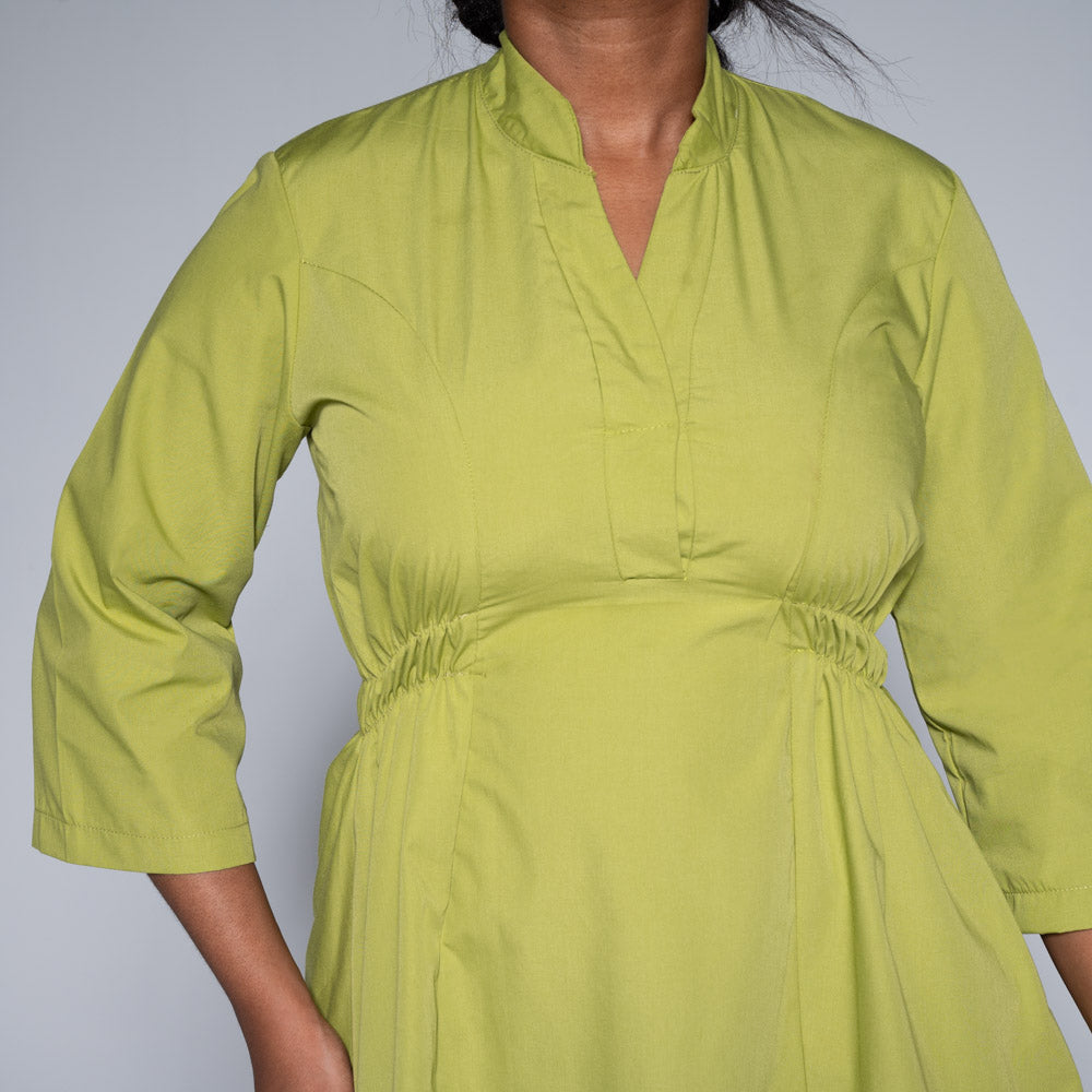 Chartreuse Poplin Tunic