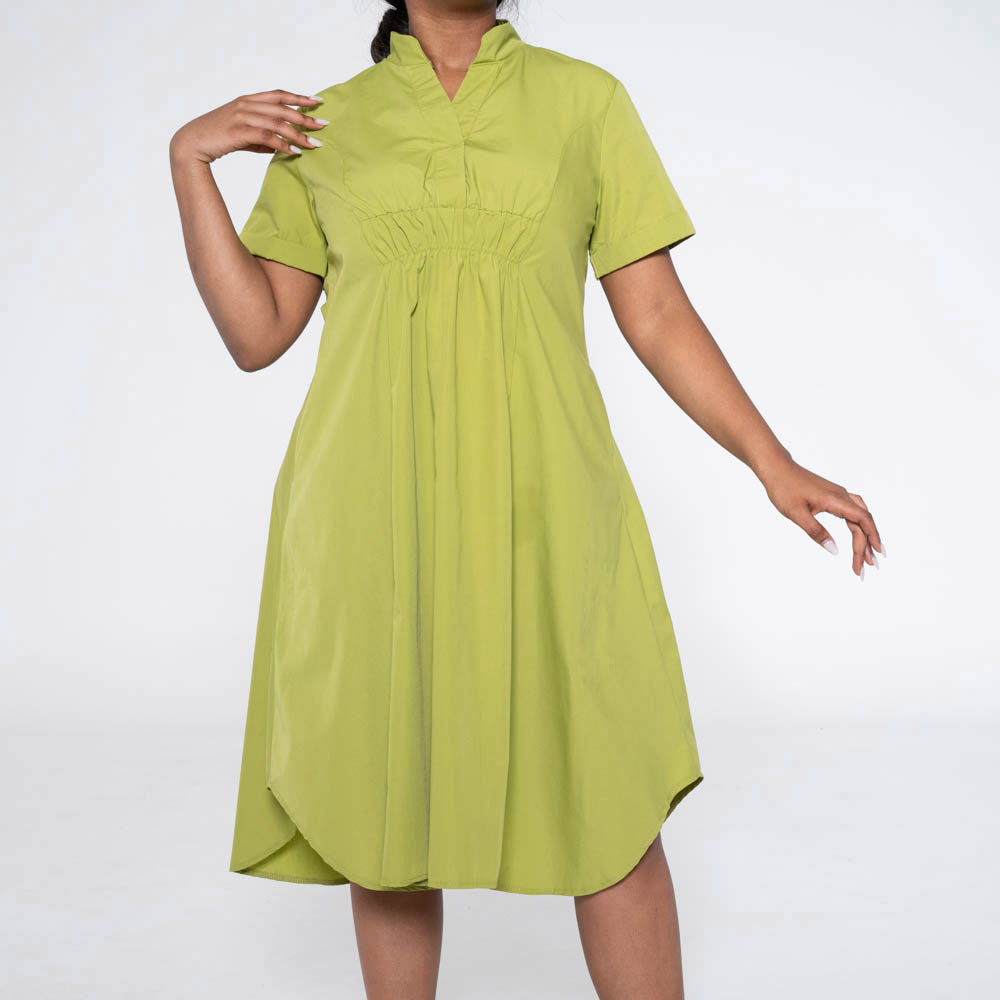 Chartreuse Poplin Tunic