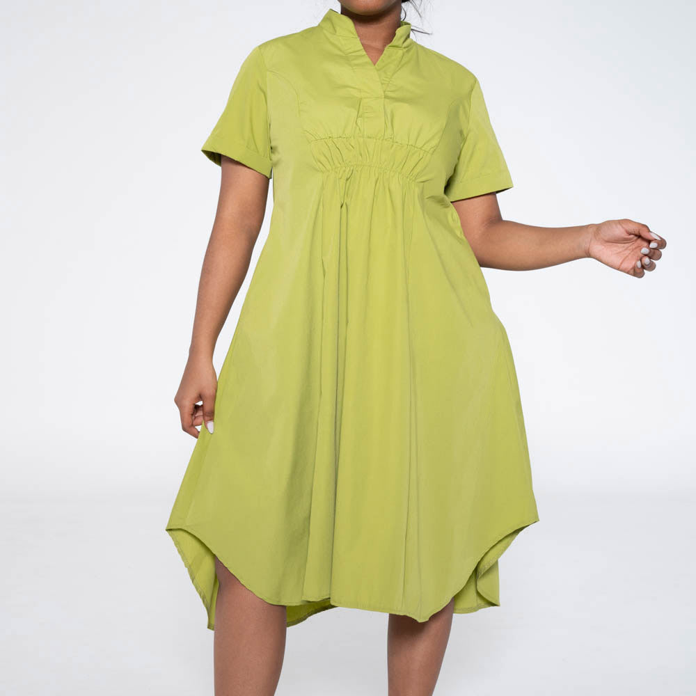 Chartreuse Poplin Tunic