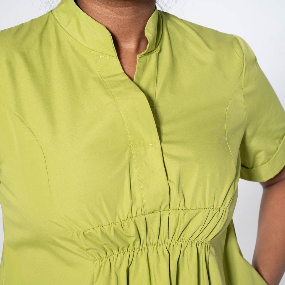 Chartreuse Poplin Tunic