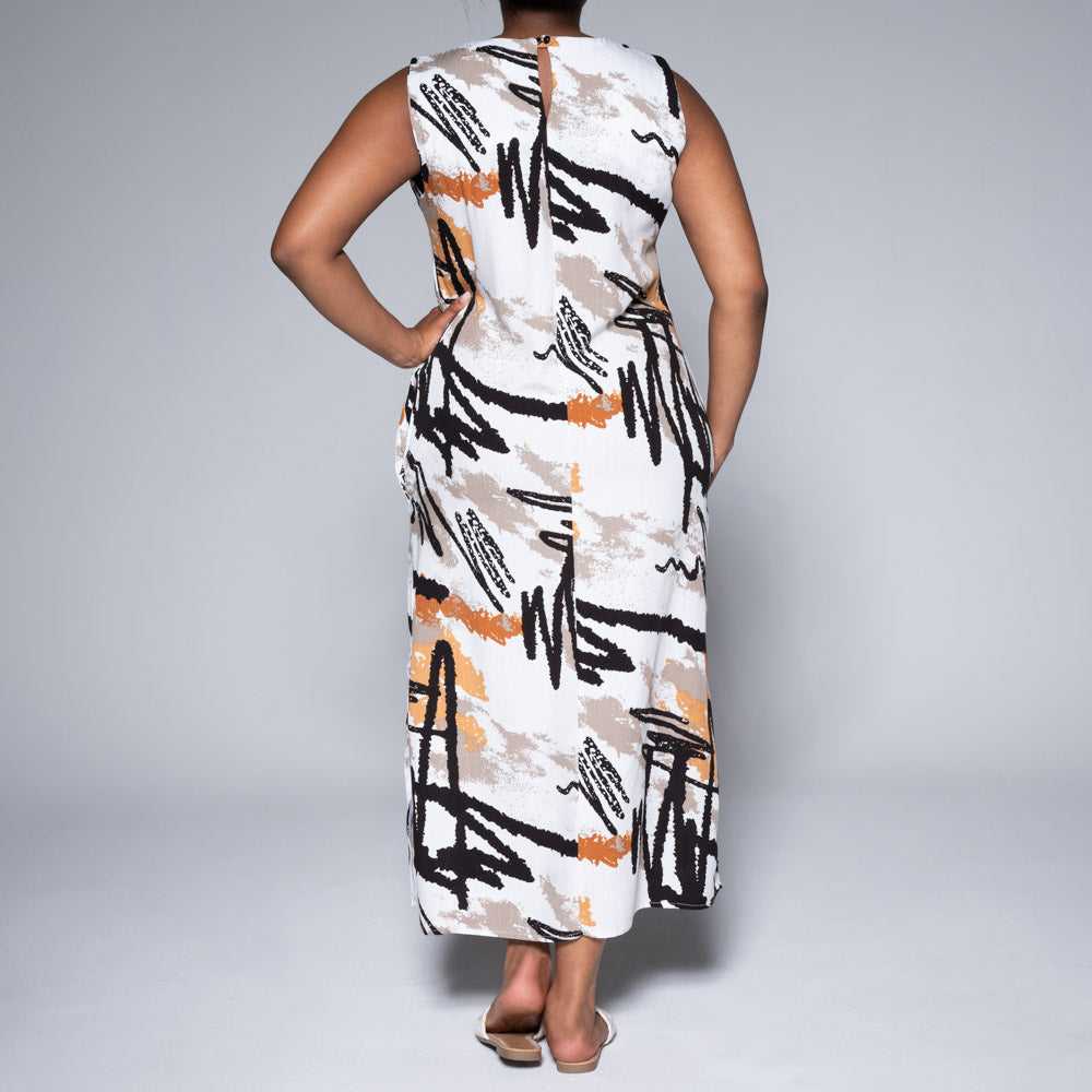 Printed Sleeveless Viscose Dress