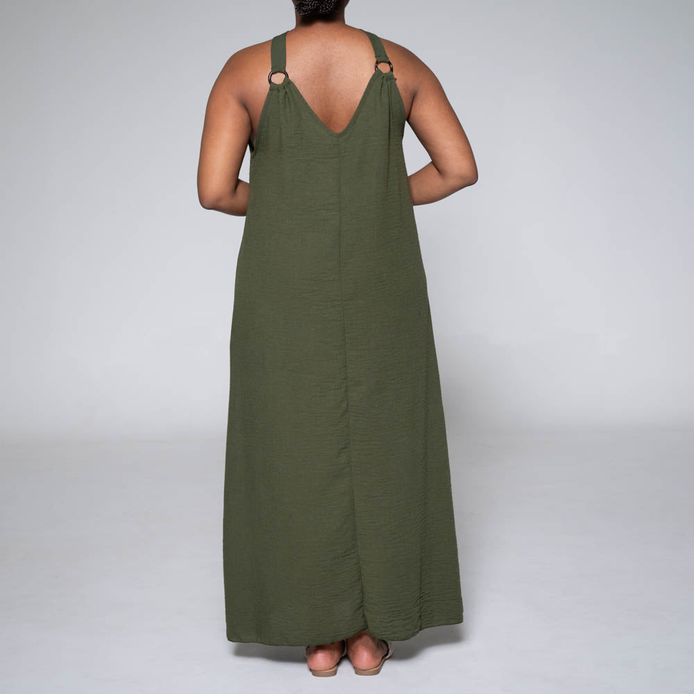 Olive Sleeveless Strappy Dress