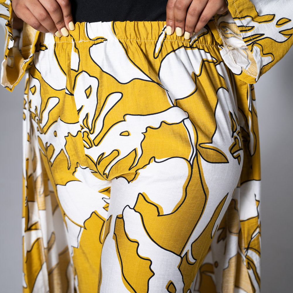 Mustard Printed Pants